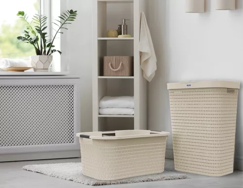 Rotho Country szennyestartó 55 L - cappuccino