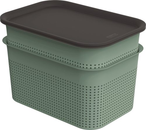 ROTHO  Brisen green műanyag tároló doboz szett tetővel 2X 4,5L-ES - zöld