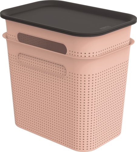 ROTHO  Brisen pink műanyag tároló doboz szett tetővel 2X7 L - rózsaszín