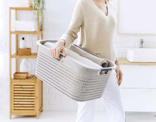 Rotho Country szennyeskosár 40 L - cappuccino