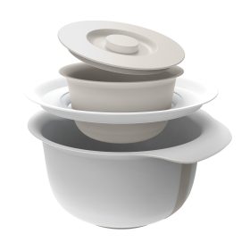 Rotho Fresh baking műanyag edénykészlet - fehér/szürke