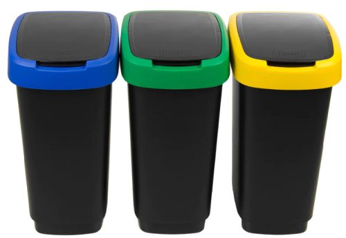 ROTHO Twist hulladék tároló 3 db-os szett, 25 L - kék, zöld, sárga