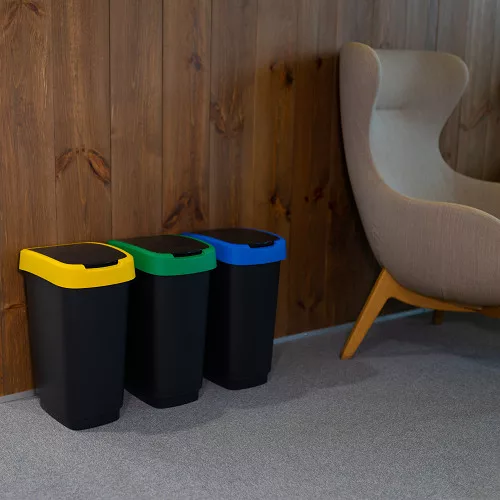 Rotho Twist szelektív hulladék tároló 3 db-os szett, 25 L - kék, zöld, sárga