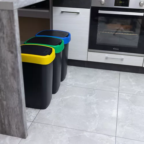 Rotho Twist szelektív hulladék tároló 3 db-os szett, 25 L - kék, zöld, sárga