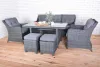 Rojaplast San diego exkluzív alumínium-polyrattan kerti bútor garnitúra - antracit/szürke
