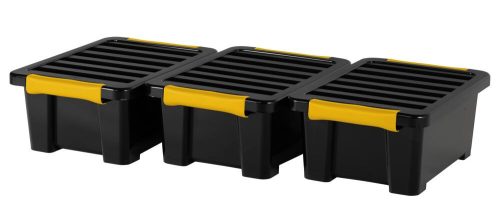 Rotho DIY EASY tároló doboz 11L – fedeles műanyag rendszerező, fekete