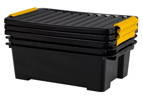 Rotho DIY EASY tároló doboz szett 3×30L – nagy fedeles műanyag tároló készlet