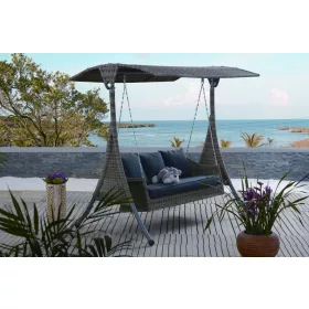   Rojaplast Acapulco exkluzív polyrattan kerti hintaágy tetővel 