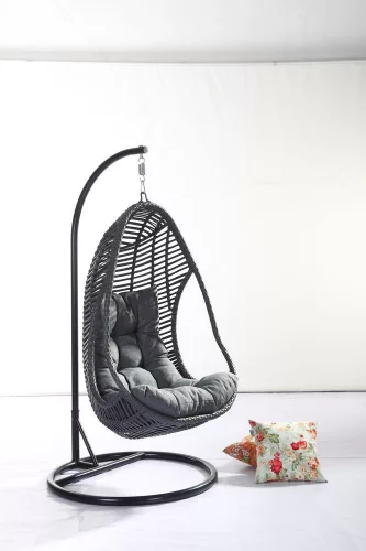 Rojaplast Cali exkluzív polyrattan függőszék, talppal, antracit 