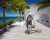 Rojaplast Cali exkluzív polyrattan függőszék, talppal, antracit 
