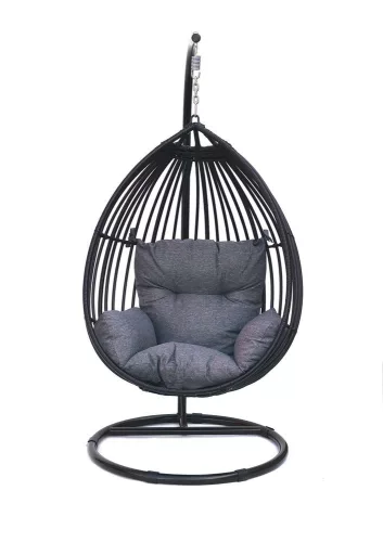 Rojaplast Bogota exkluzív polyrattan, alumínium függőszék, talppal, fekete 