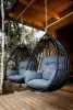 Rojaplast Bogota exkluzív polyrattan, alumínium függőszék, talppal, fekete 