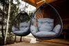 Rojaplast Bogota exkluzív polyrattan, alumínium függőszék, talppal, fekete 