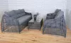 Rojaplast Ohio exkluzív polyrattan kerti bútor garnitúra - antracit/szürke 