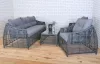 Rojaplast Ohio exkluzív polyrattan kerti bútor garnitúra - antracit/szürke 