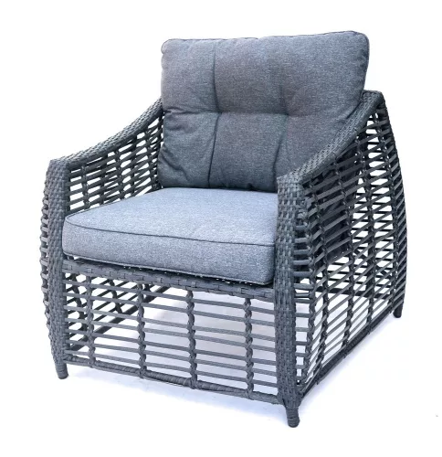 Rojaplast Ohio exkluzív polyrattan kerti bútor garnitúra - antracit/szürke 