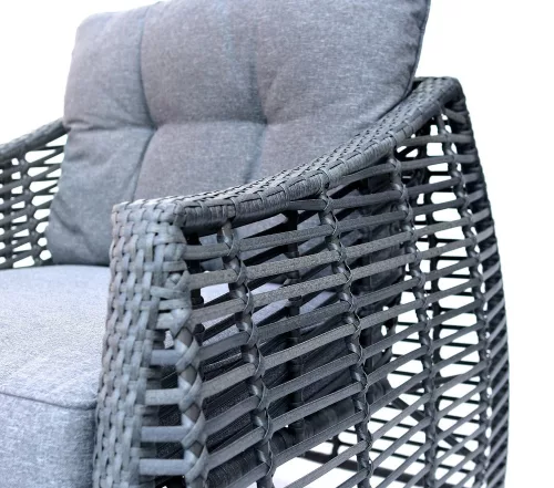 Rojaplast Ohio exkluzív polyrattan kerti bútor garnitúra - antracit/szürke 