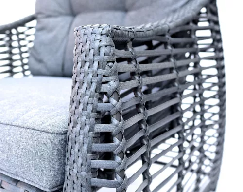 Rojaplast Ohio exkluzív polyrattan kerti bútor garnitúra - antracit/szürke 