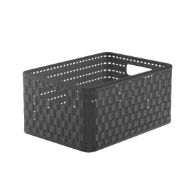 Rotho Country műanyag tároló doboz,  11 L, antracit