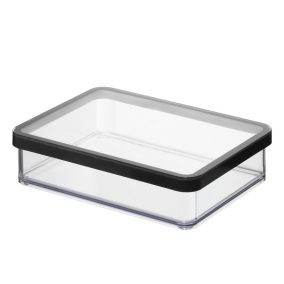   Rotho Loft műanyag konyhai tárolódoboz 1 L, lapos - fekete