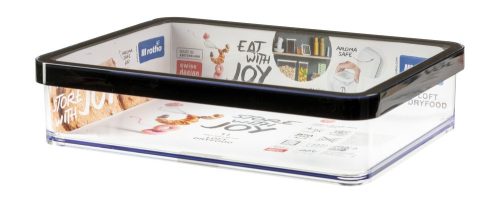 Rotho Loft műanyag konyhai tárolódoboz 1 L, lapos - fekete