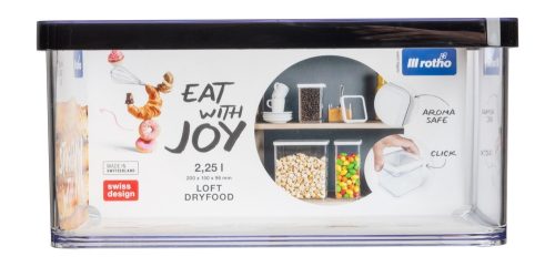 Rotho Loft műanyag konyhai tárolódoboz 2,25 L - fekete