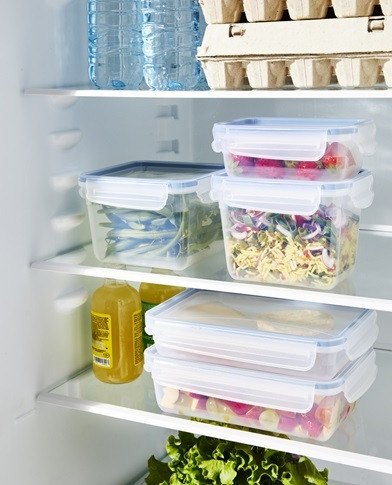 Rotho Clic & Lock 0,5 literes élelmiszertartó doboz - átlátszó/kék