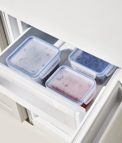 Rotho Clic & Lock 1 literes élelmiszertartó doboz - átlátszó/kék