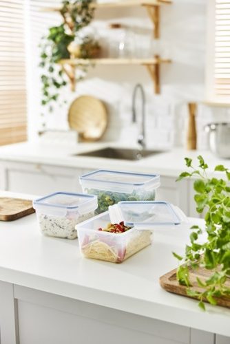 Rotho Clic & Lock 3 literes élelmiszertartó doboz - átlátszó/kék