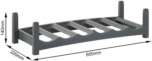 Rotho Műanyag 6 részes bortartó állvány, szürke