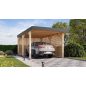   Karibu Nordic 2. egyállásos autóbeálló, fedett kocsibeálló, laminált fa, 312,5 cm × 724 cm