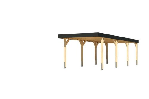 Karibu Nordic 2. egyállásos autóbeálló, fedett kocsibeálló, laminált fa, 312,5 cm × 724 cm