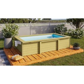   Karibu „Triton Minipool medence modell” fából (nyomáskezelt) 3,1x1,6 m