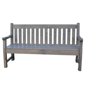   Rojaplast London fenyőfából készült, rusztikus kerti pad, szürke - 150 cm