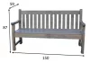 Rojaplast London fenyőfából készült, rusztikus kerti pad, szürke - 150 cm
