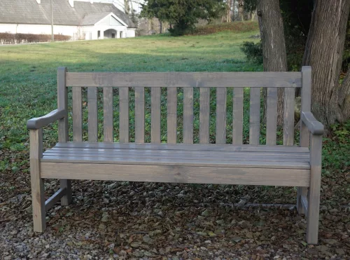 Rojaplast London fenyőfából készült, rusztikus kerti pad, szürke - 150 cm