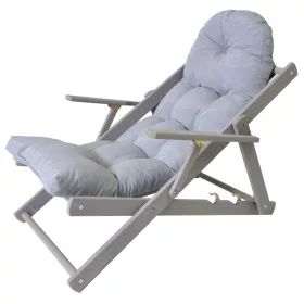   Rojaplast Borneo Grey 50318-716 fenyőfából készült állítható kerti nyugágy karfával - szürke