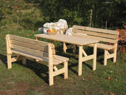 Rojaplast Viking fenyőfából készült kerti pad, 150 cm - natúr 