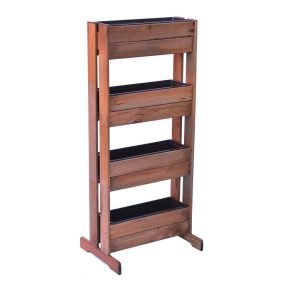   Rojaplast fenyőfából készült négyszintes virágtartó állvány - barna 