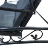 Rojaplast Rattan polyrattan kerti hintaágy párnával, szürke