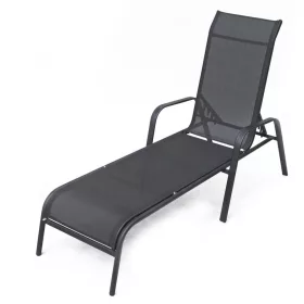   Rojaplast Zwc-52 fémből készült állítható kerti nyugágy, 194 cm - fekete 