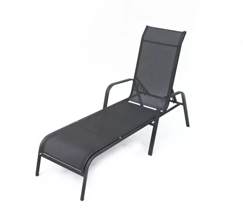 Rojaplast Zwc-52 fémből készült állítható kerti nyugágy, 194 cm - fekete 