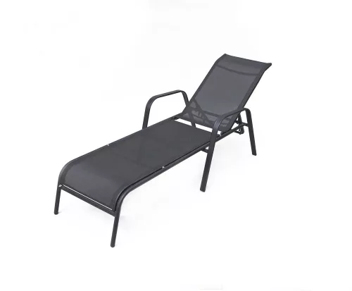Rojaplast Zwc-52 fémből készült állítható kerti nyugágy, 194 cm - fekete 