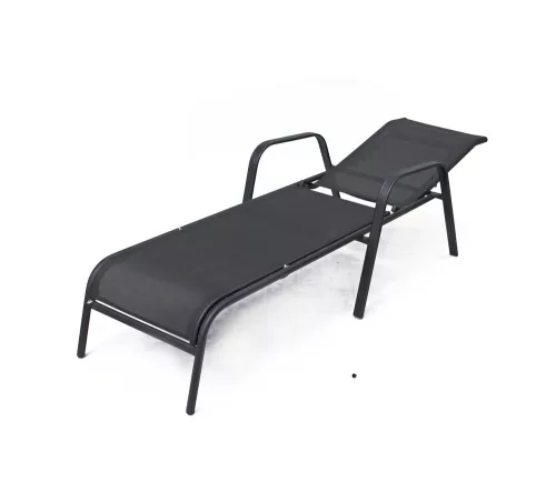 Rojaplast Zwc-52 fémből készült állítható kerti nyugágy, 194 cm - fekete 