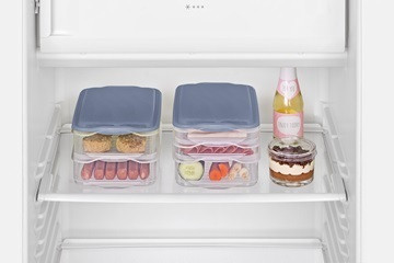 Rotho Rondo 2 X 0,75 L + 1 X 1,35 L literes műanyag ételhordozó - átlátszó/kék