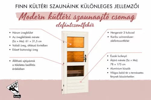 Karibu Skrollan 1. kerti szaunaház 4 fő részére- Szürke színben, kályha nélkül, előszobával
