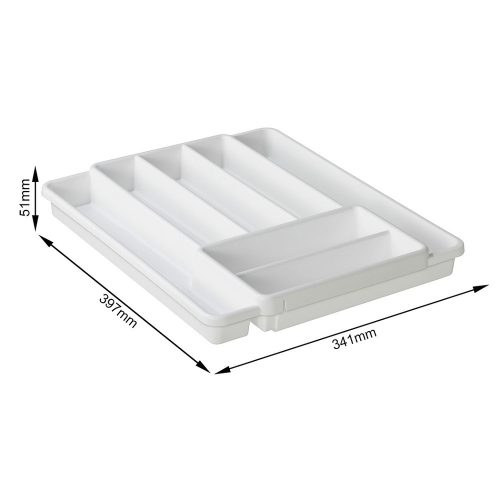 Rotho Domino műanyag evőeszköztartó 7 rekesszel, fehér