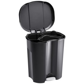   Rotho Trio műanyag szelektív hulladéktároló, 1X10 L, 2X15L, fekete