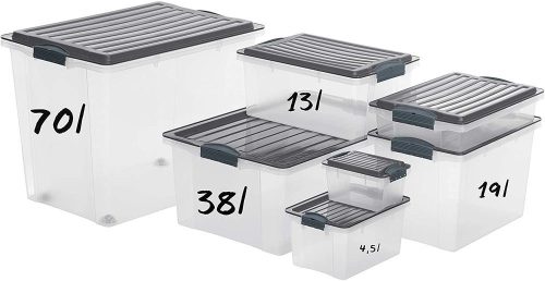 Rotho Compact műanyag tároló doboz, 38L - szürke