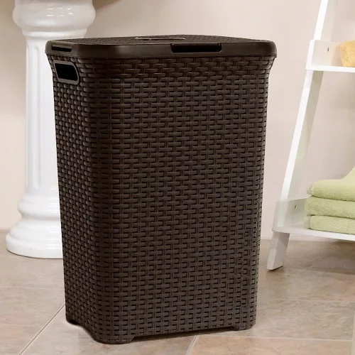 Curver Rattan style műanyag szennyestartó 60 L - barna